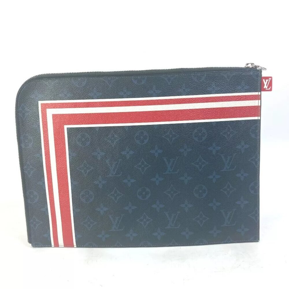 LOUIS VUITTON M61679 Monogram Cobalt Pochette Jules GM striped bag pouch